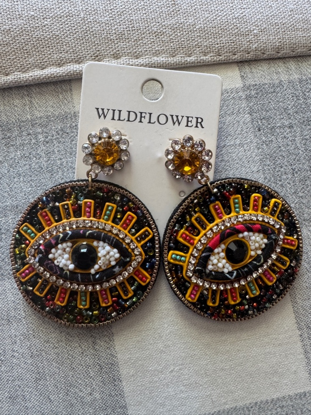Wildflower Multicolor Beaded Eye Statement Earrings